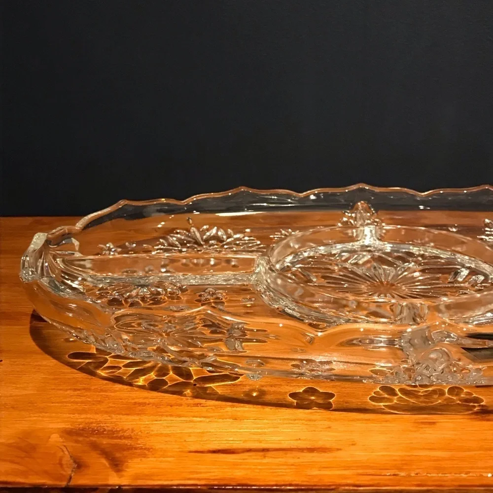 Mikasa Crystal Divided Holiday Platter